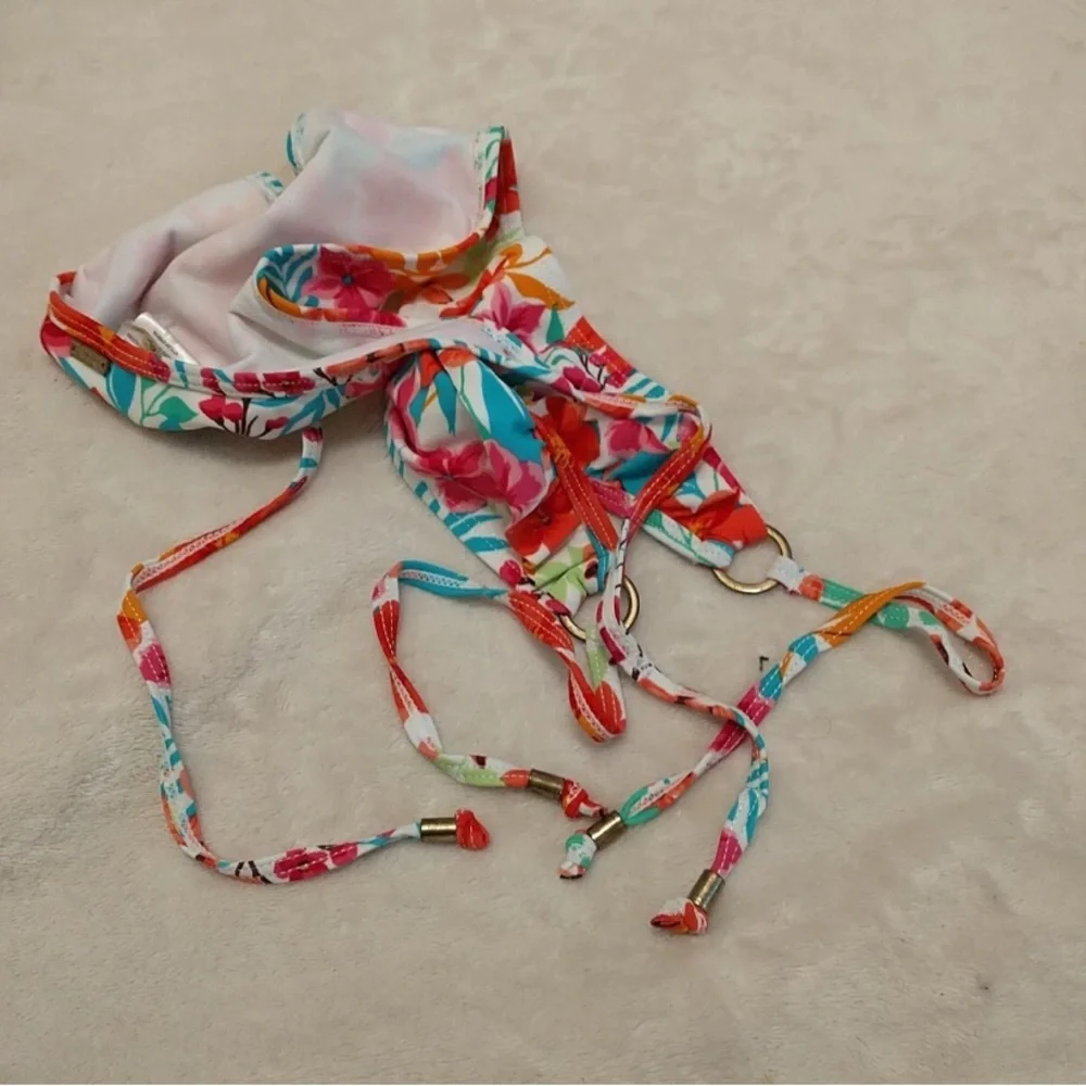 Blue and Floral Bikini Set